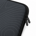 Focus Sleeve - Iso Lines, zipper detail on a white background