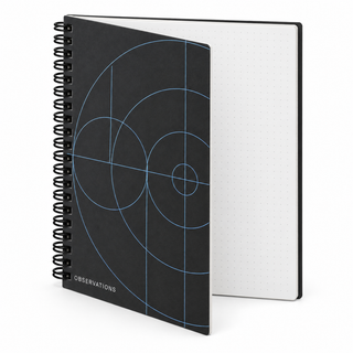Patterns Notebook - Blueprint, dotted pages on a white background