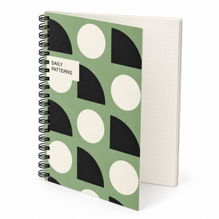 Patterns Notebook - Daily Patterns, dotted pages on a white background